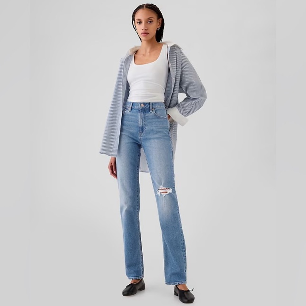 GAP '90s Straight High Rise Jeans Medium Indigo size 27